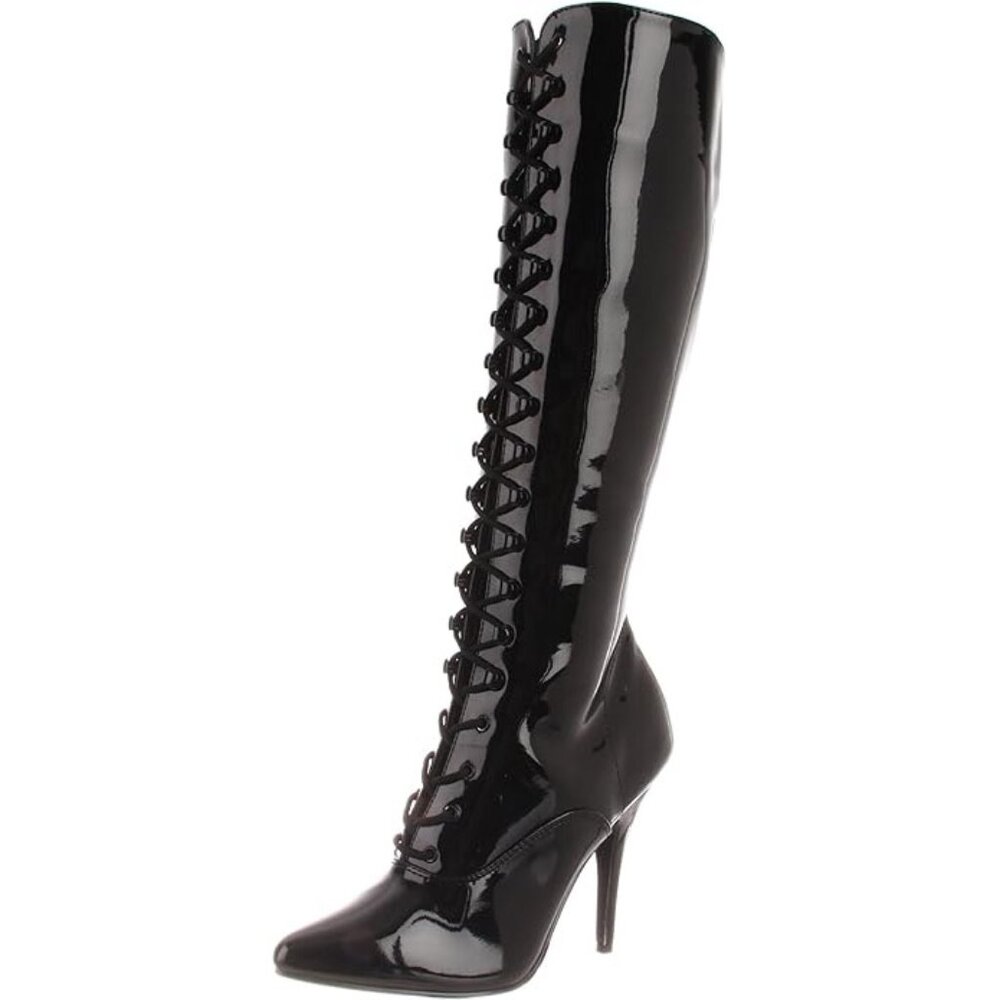 Pleaser Women's Seduce-2020/B Knee-High Boot, Black Patent,9 M US Halloween